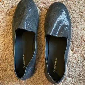 Black Bling flats, not stiff at all